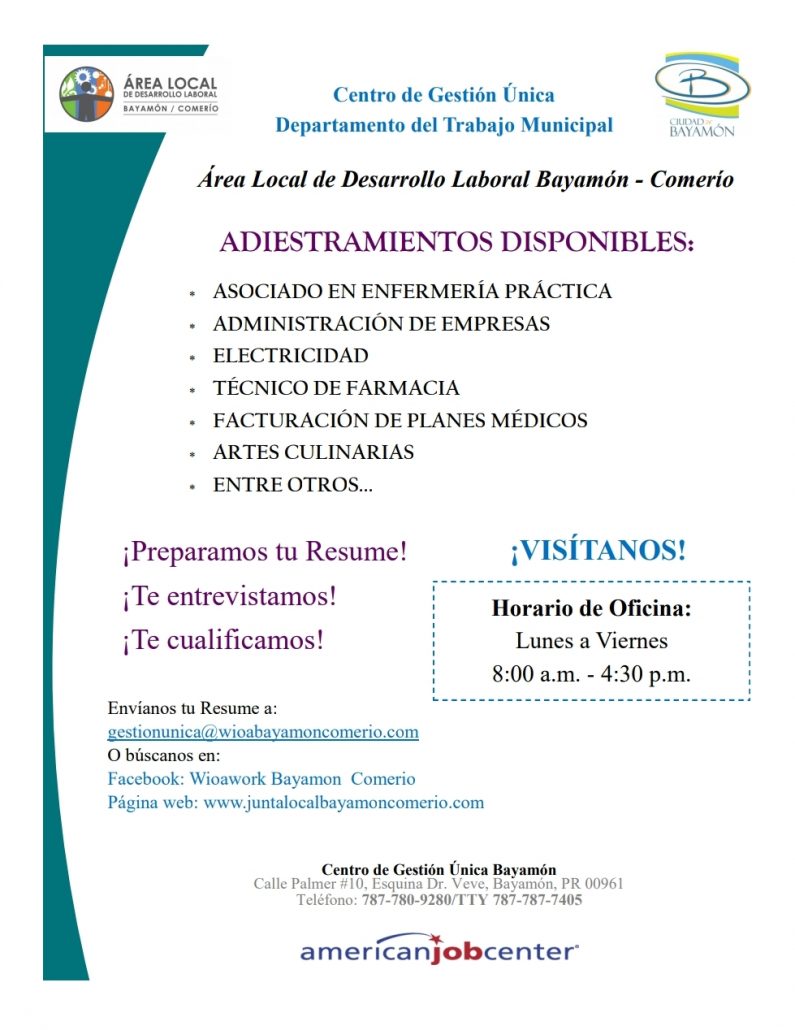 AVISO-CENTRO DE GESTIÓN ÚNICA ADIESTRAMIENTOS (PERIODICO EL EXPRESSO Y PRIMERA HORA 2/SEPT/2021-3/SEPT/2021)