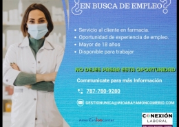 ¿En Busca de empleo? Servicio al cliente en farmacia.
