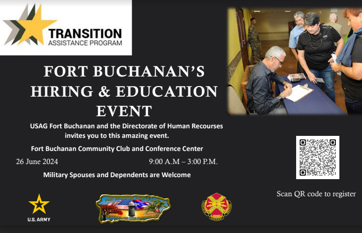 Eventos Importantes para Veteranos : Fort Buchanan’s Hiring & Education Event